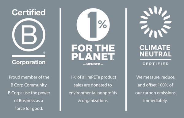 ChicoBag and To-Go Ware are Certified B Corps, 1 Percent For The Planet Members and offset 100 percent of all our carbon emissions