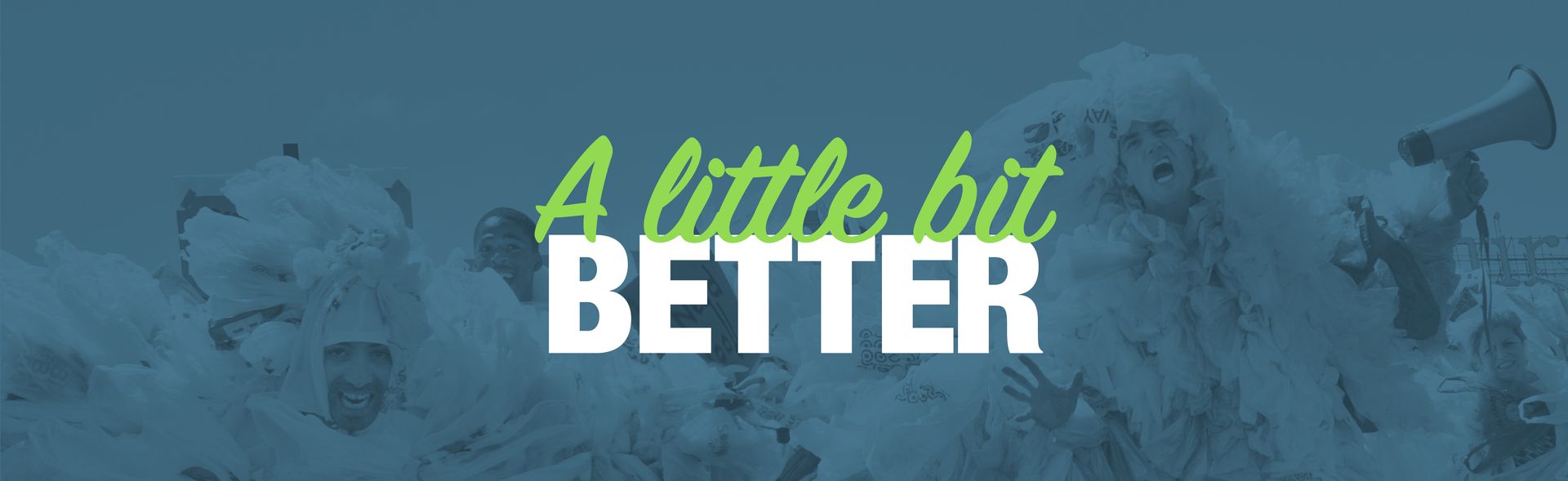 Little Bit Better Logo and Bag Monster in the background