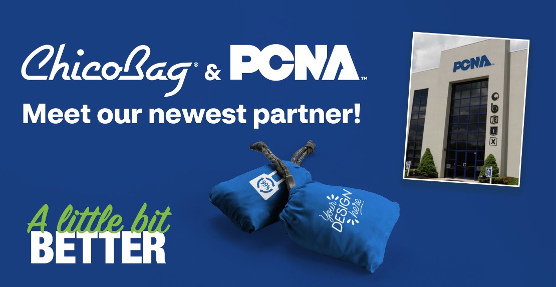 PCNA corporate USA headquarters and the ChicoBag custom Original.