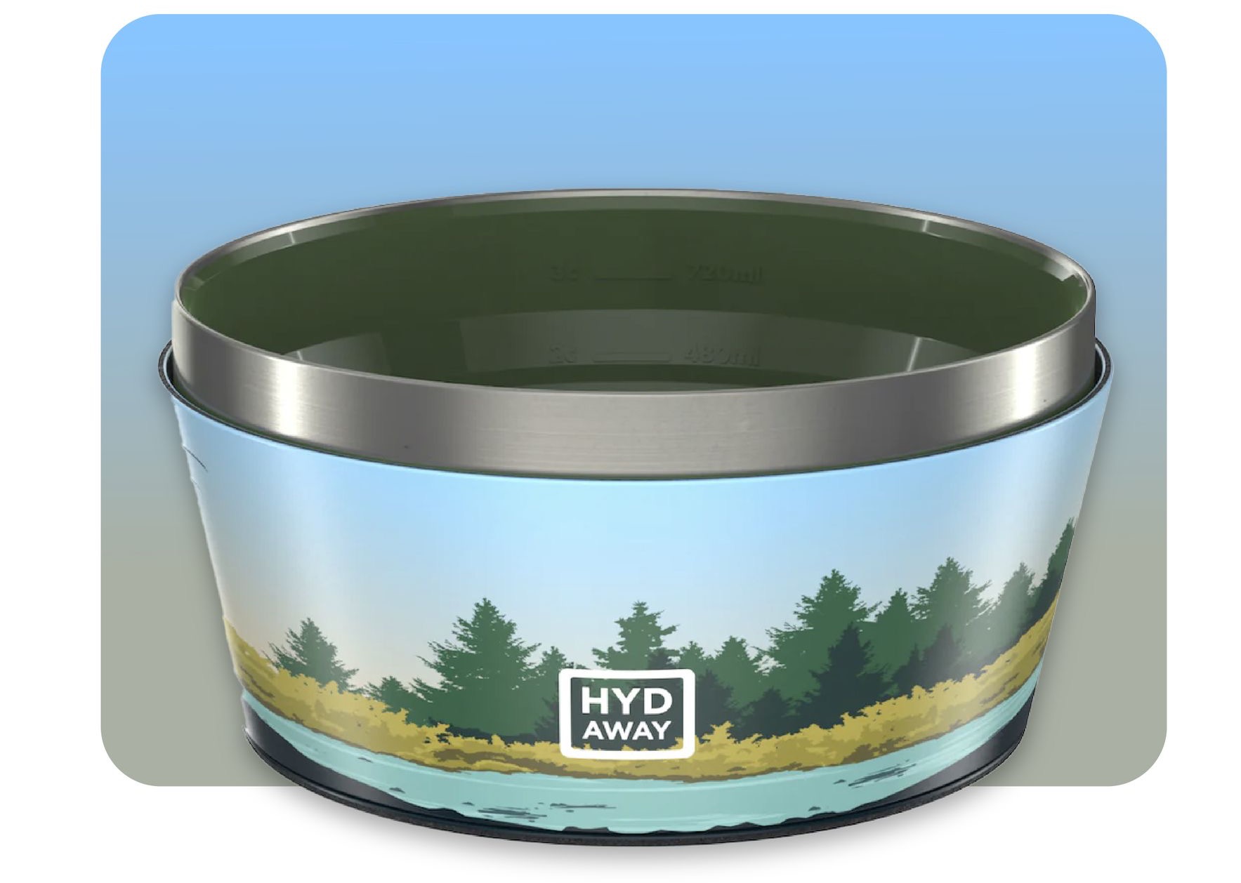 Hydeaway's Collapsible Bowl in a gradient Background