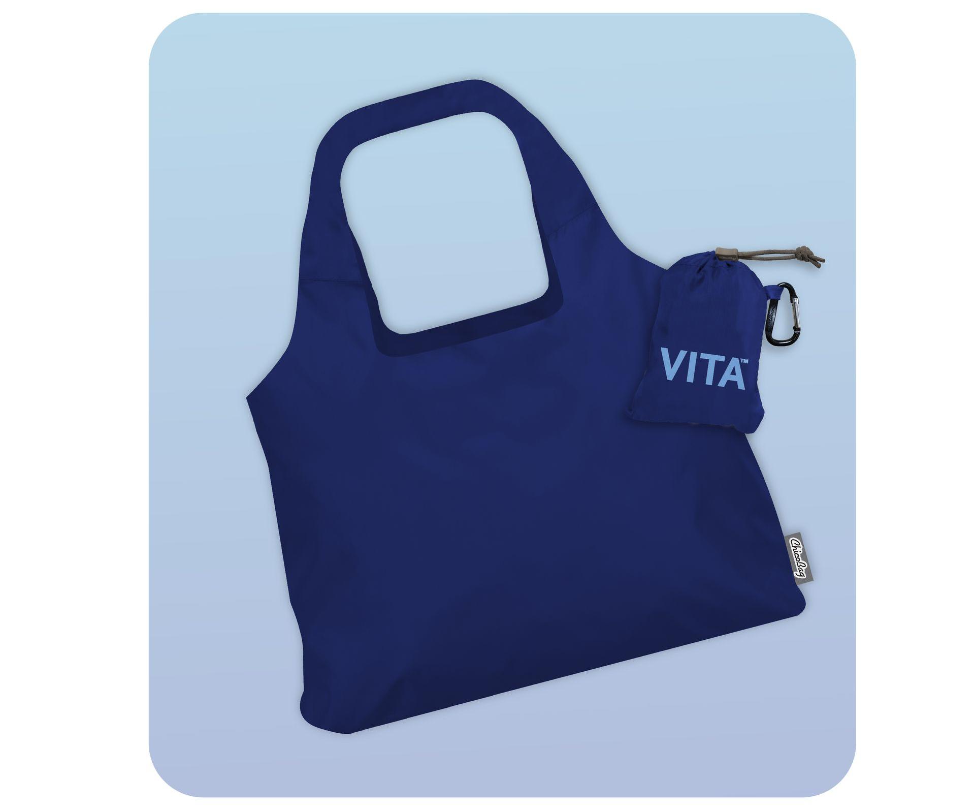 Chicobag's Vita Tote Shown in the Mazarine Blue color