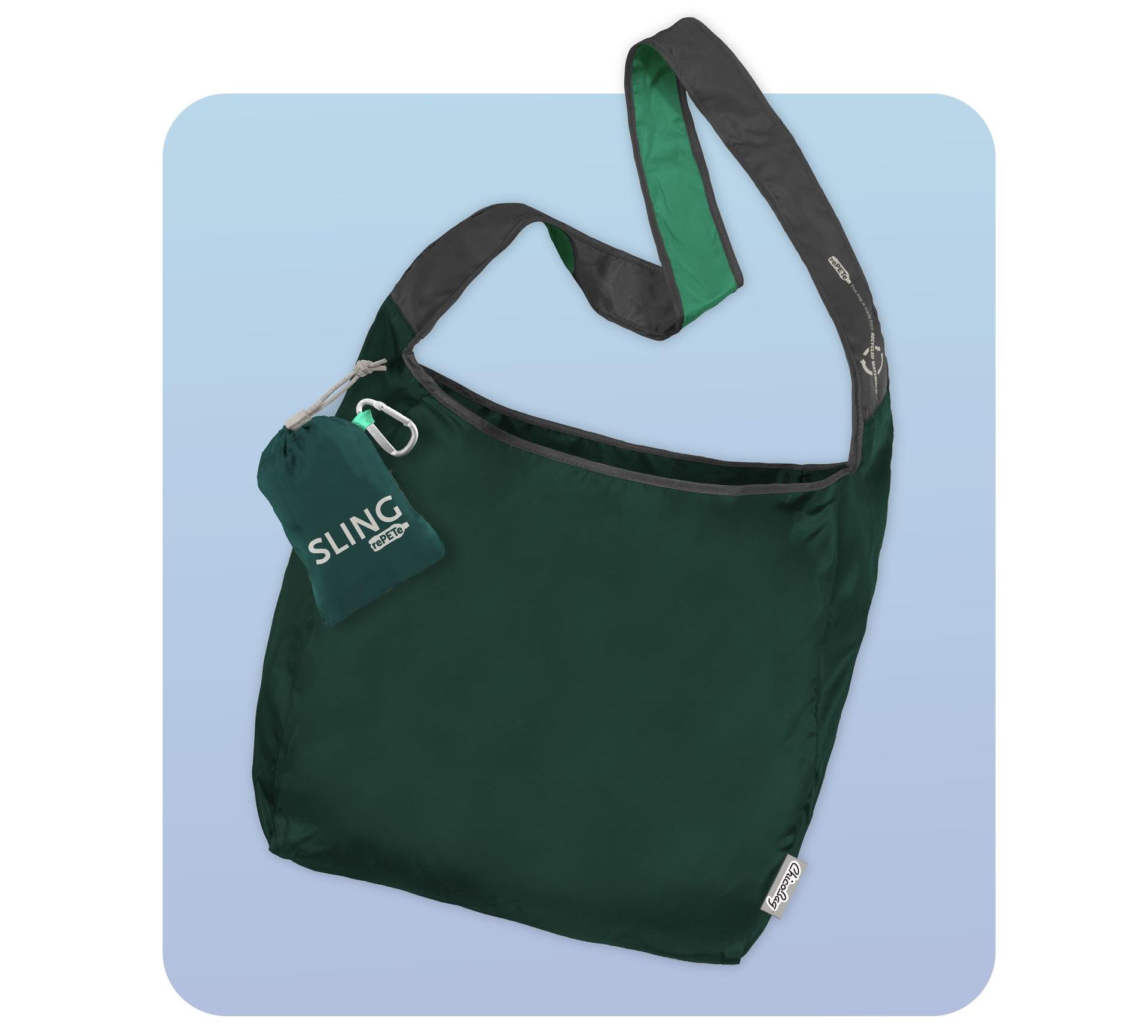 Chicobag's Versatile Sling bag shown in the Green Coral Color
