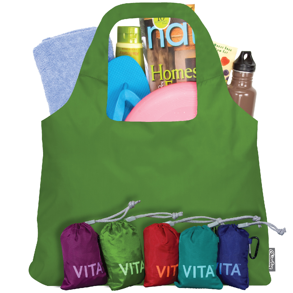 Pale Green Vita Polyester Shoulder Tote Family