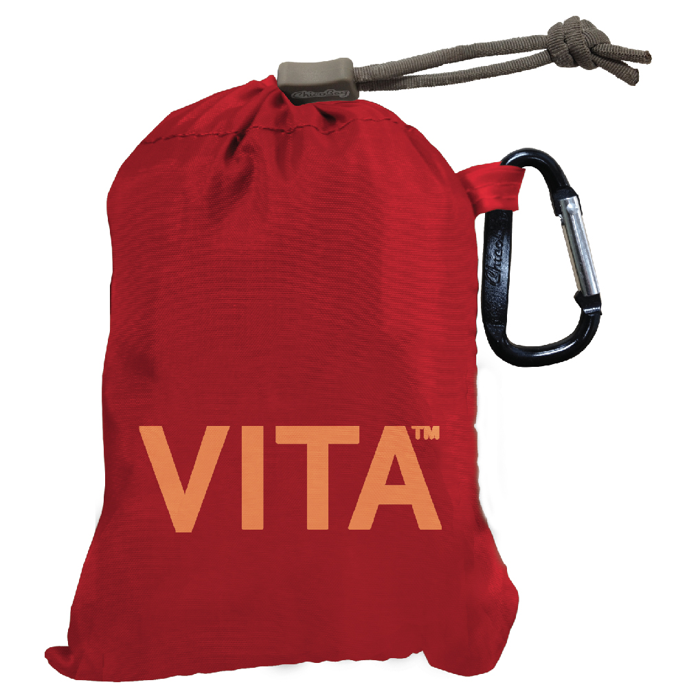 Red Vita Polyester Shoulder Tote Pouch